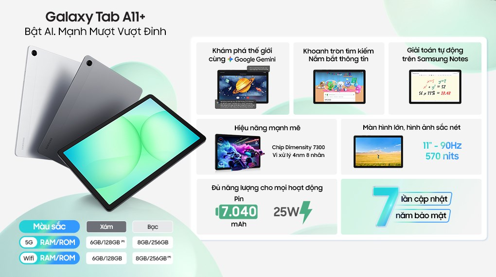 Samsung Galaxy Tab A11 Plus WIFI 8GB/256GB Chính hãng 8