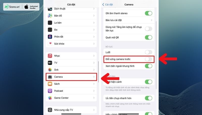 Cách chụp ảnh không bị ngược trên iPhone