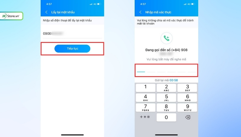 Cách lấy lại mật khẩu Zalo trên điện thoại