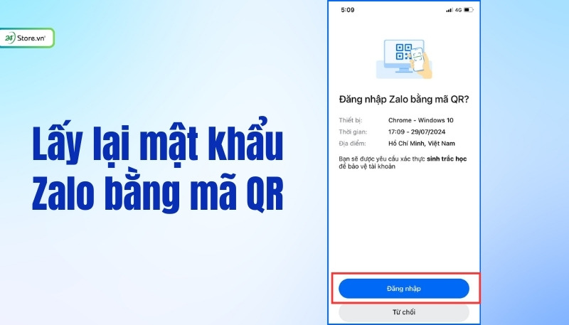 Cách lấy lại mật khẩu trên Zalo không cần gửi mã qua số điện thoại
