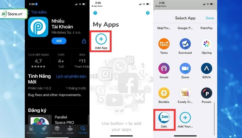 Cách cài 2 tài khoản Zalo trên 1 điện thoại iPhone