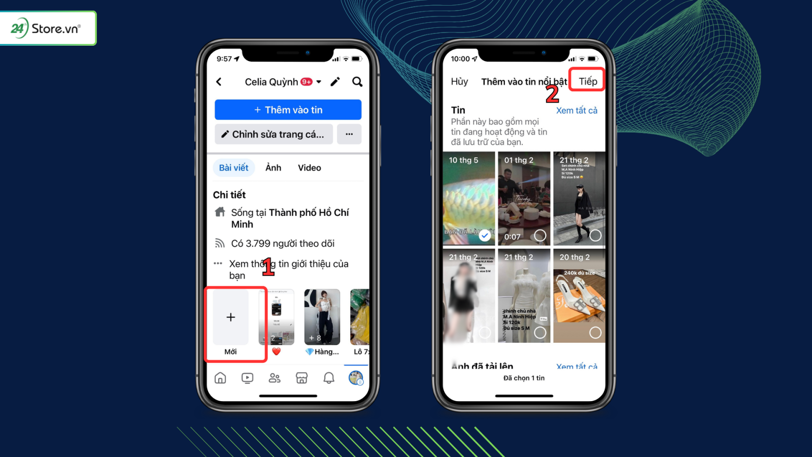 Cách tạo tin nổi bật trên Facebook từ story mới đăng