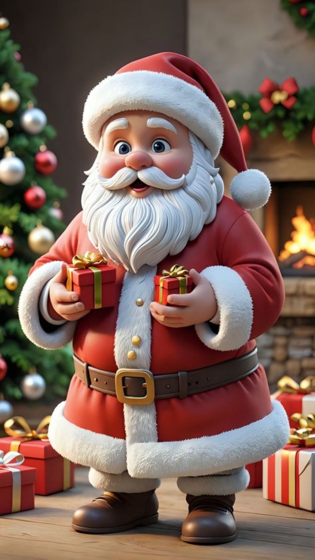 Hình nền giáng sinh 3d ông già noel