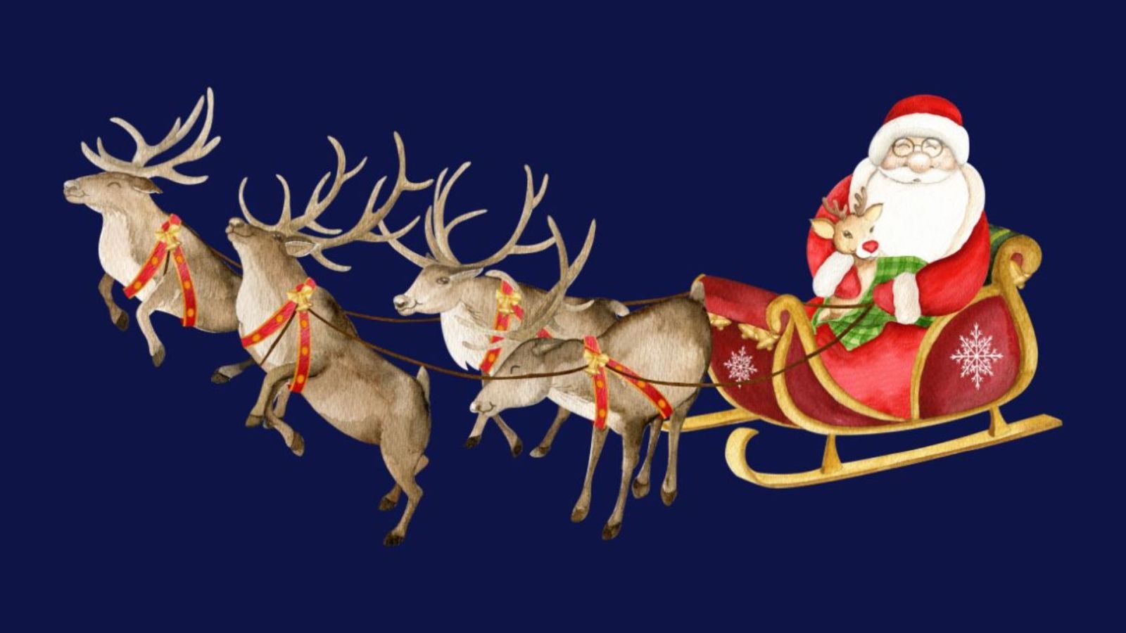 Hình ảnh giáng sinh ông già Noel cưỡi tuần lộc