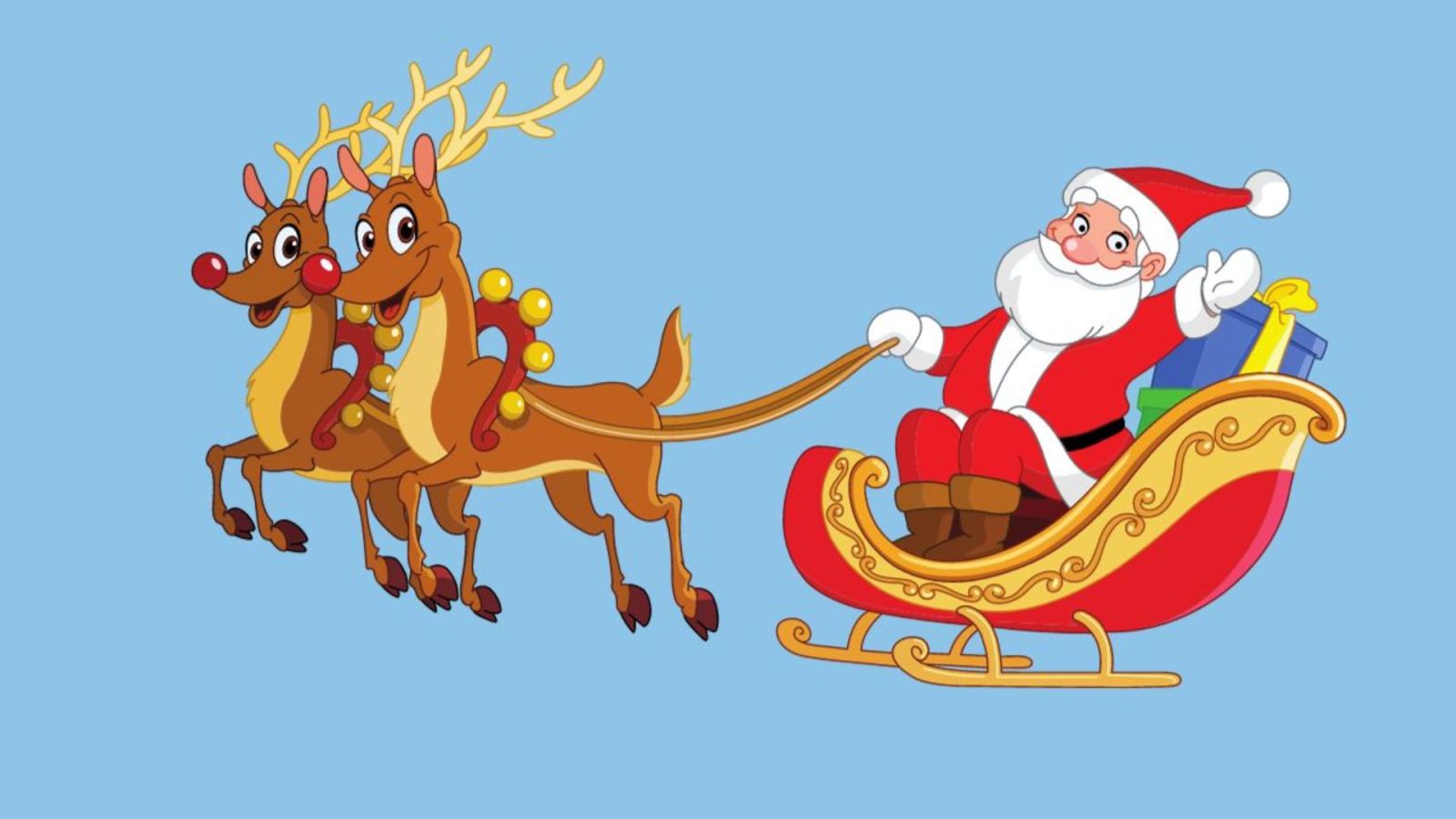 Hình ảnh giáng sinh ông già Noel cưỡi tuần lộc