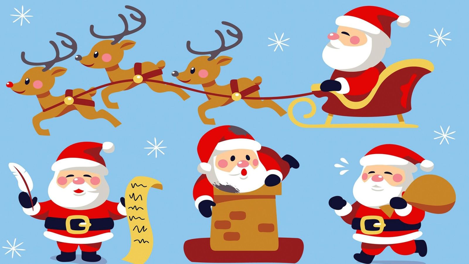 Hình ảnh giáng sinh ông già Noel cưỡi tuần lộc