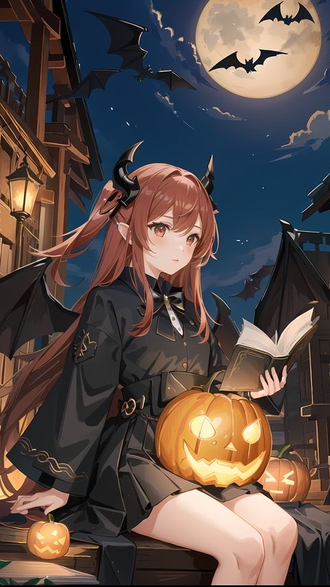 Hình nền Halloween Anime cute