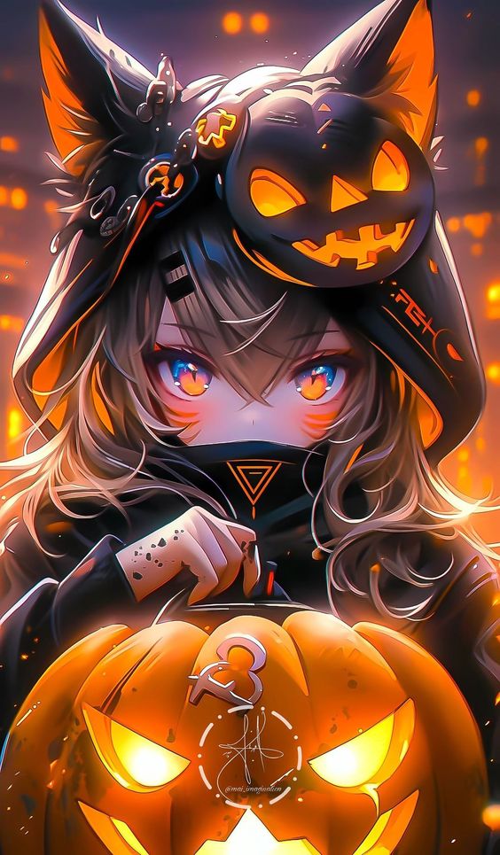 Hình nền Halloween Anime cute