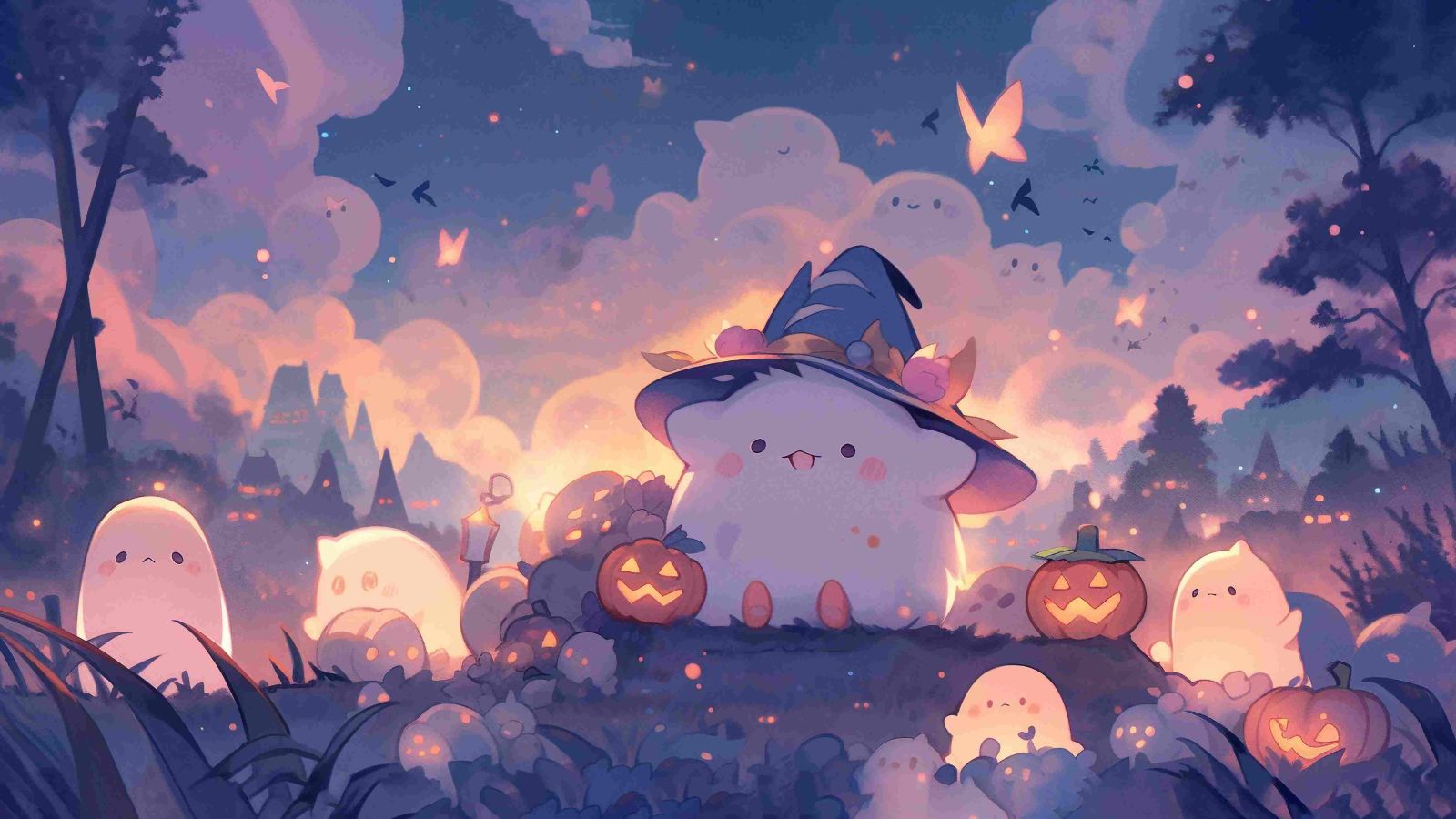 Hình nền Halloween dễ thương, cute cho máy tính