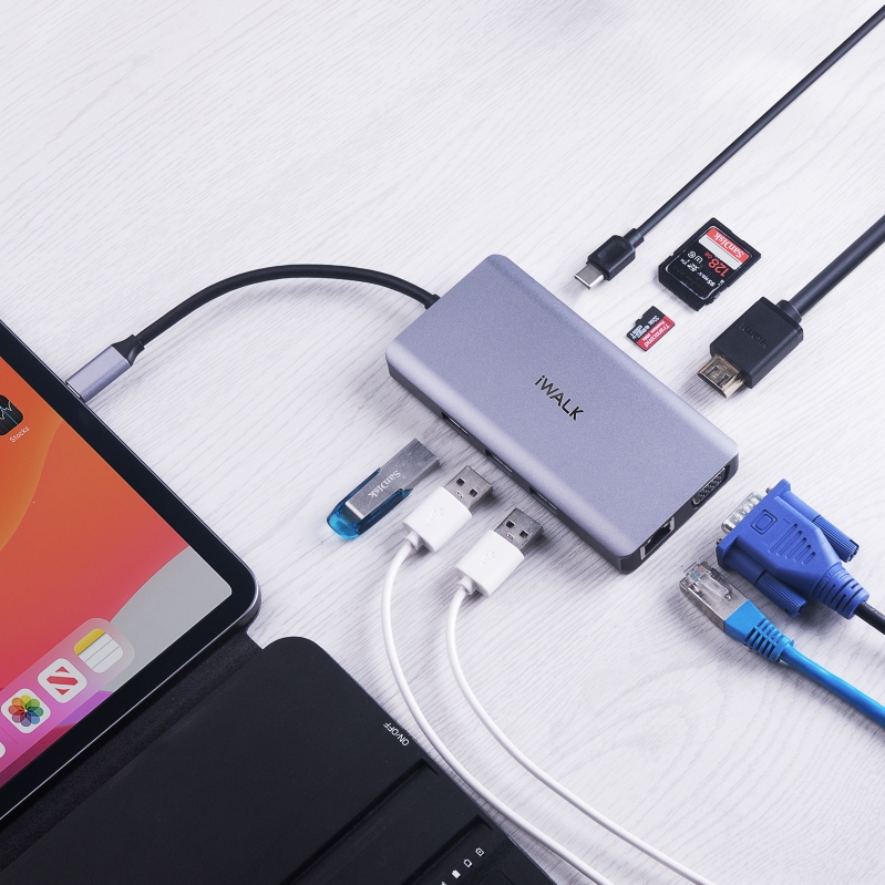 Hub chuyển đa năng iWalk 7 in 1 Macbook, iPad Pro chính hãng tại 24hStore