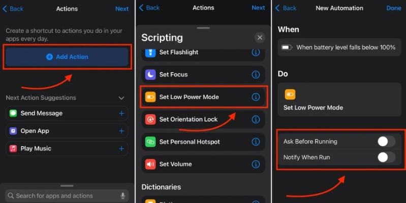 Bật tự động chế độ tiết kiệm pin trên iPhone