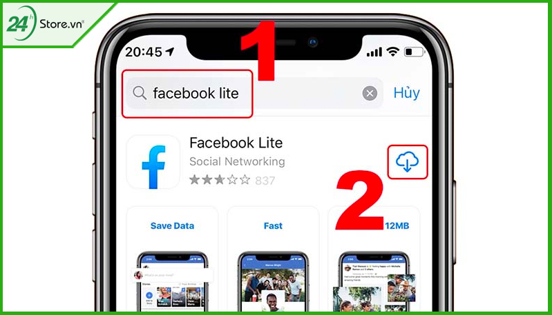 BƯỚC 4 tải Facebook Lite cho iPhone