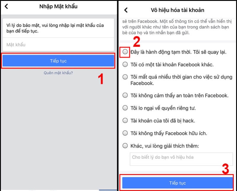 Hướng dẫn tạm khóa Facebook trên điện thoại iPhone