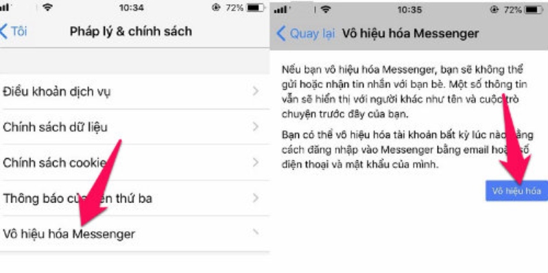 Các bước khóa Messenger tạm thời trên điện thoại iPhone 