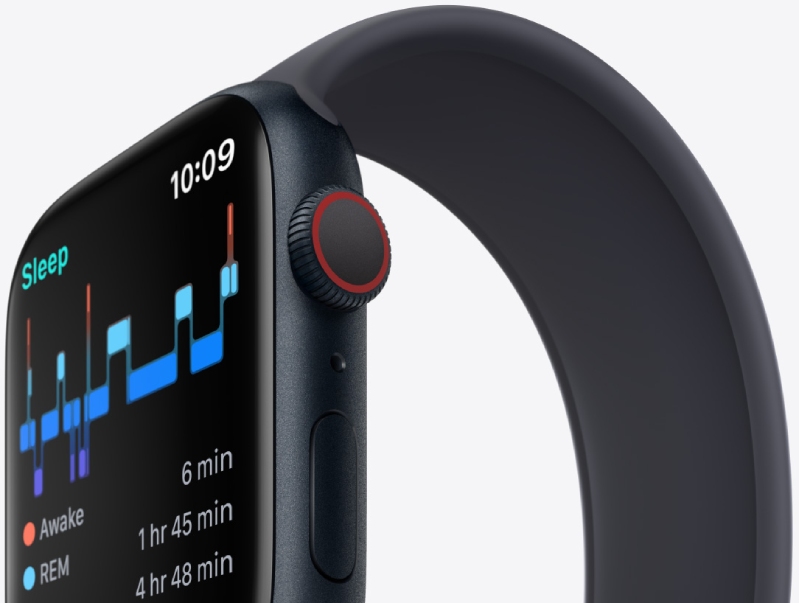  Apple Watch Series 8 - 41mm - GPS - mặt nhôm, dây cao su theo dõi và tính toán thời gian ngủ