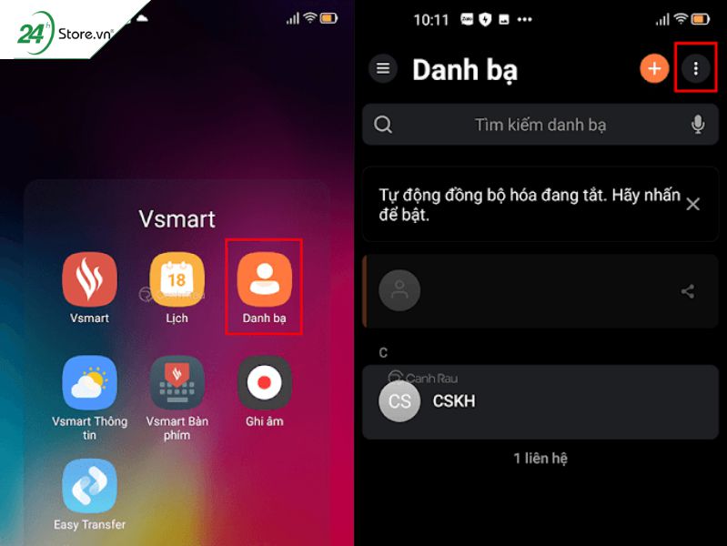 bước 1 hướng dẫn chuyển danh bạ từ Android sang iPhone 