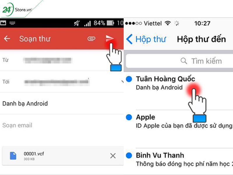 bước 9 hướng dẫn chuyển danh bạ từ Android sang iPhone