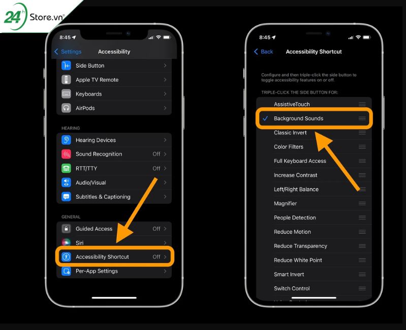 Cách thêm Background Sounds vào Control Centre