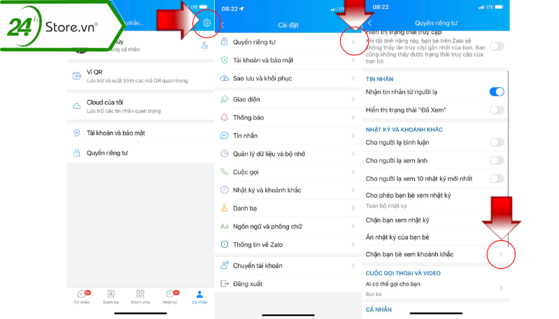 Chặn bạn bè xem bài đăng