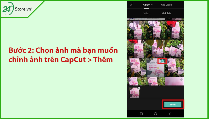 Chọn ảnh mà bạn muốn chỉnh ảnh trên CapCut