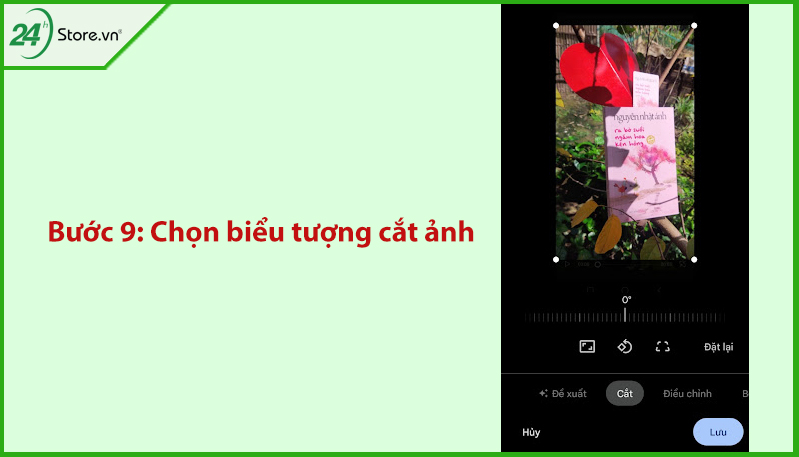 Chọn biểu tượng cắt ảnh