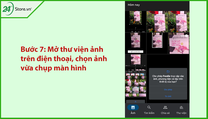 Chọn ảnh vừa chụp màn hình