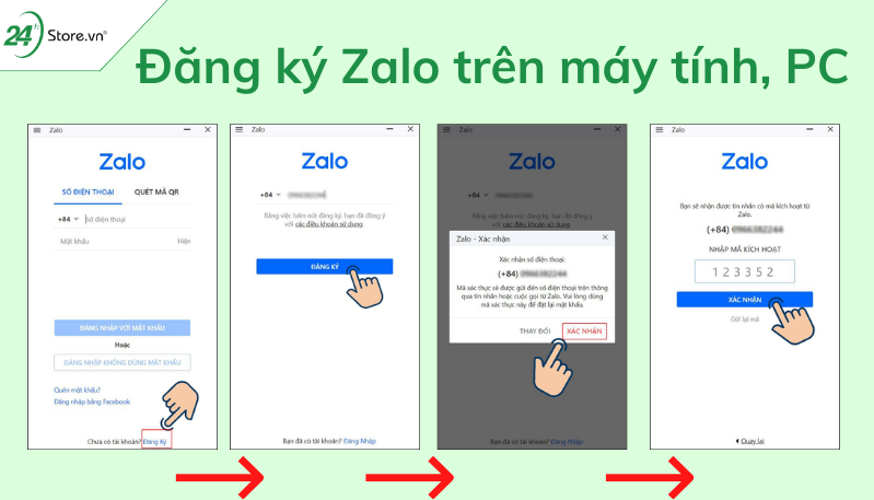 Cách đăng ký Zalo trên máy tính