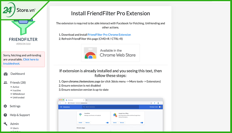 Sử dụng ứng dụng lọc bạn bè FriendFilter