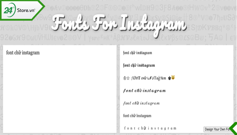 Font chữ instagram cực đẹp 