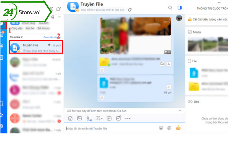 Cách gửi tệp qua zalo cho mac