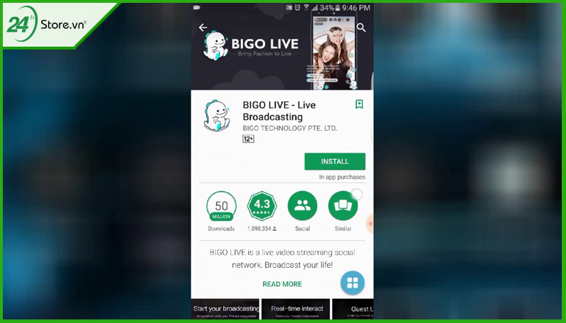 Live bigo trực tuyến trên điện thoại