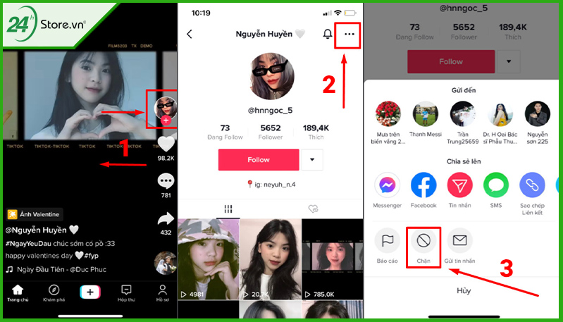 Các bước chặn tài khoản TikTok có nội dung không phù hợp Các bước chặn tài khoản TikTok có nội dung không phù hợp