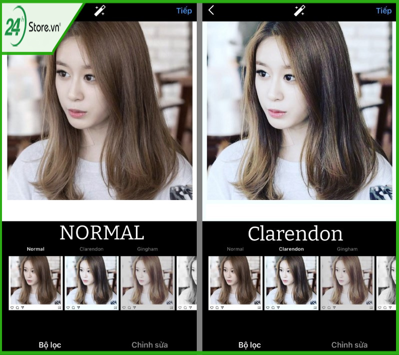 bộ lọc màu Clarendon trên ứng dụng Instagram