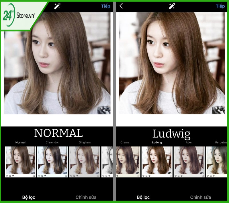 bộ lọc màu Ludwig trên ứng dụng Instagram