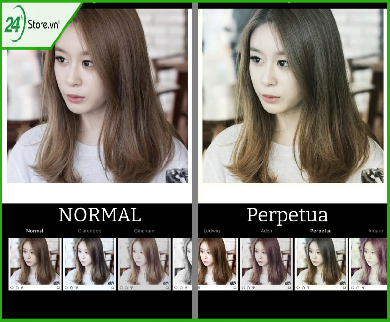 bộ lọc màu Perpetua trên ứng dụng Instagram