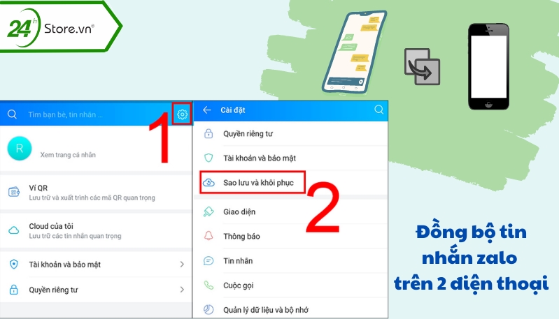 Cách đồng bộ tin nhắn Zalo trên 2 điện thoại