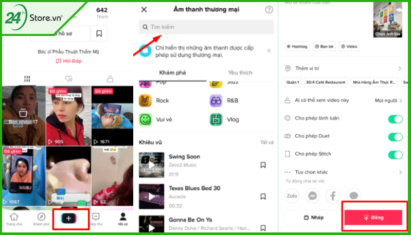 Hướng dẫn nhanh bước ghép nhạc vào video trên TikTok đơn giản 