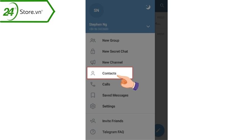 Chọn new contact
