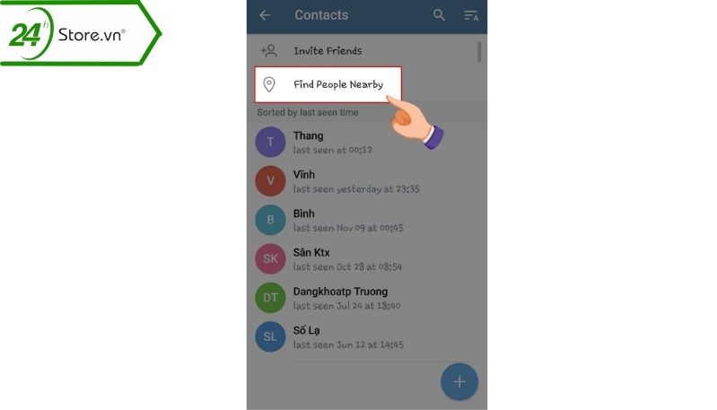 Chọn tìm kiếm người dùng