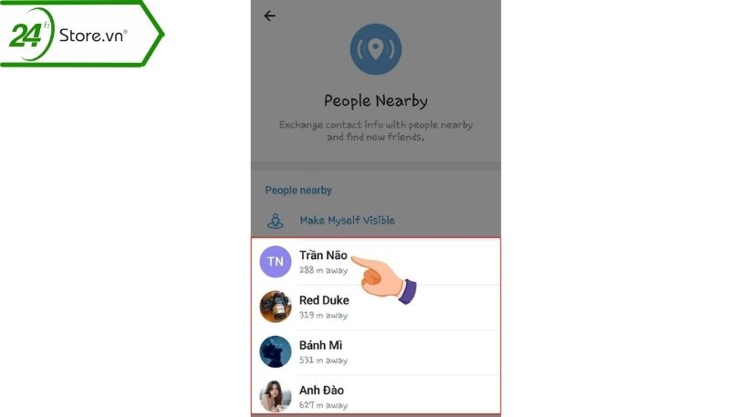 Chọn tài khoản telegram muốn kết nối