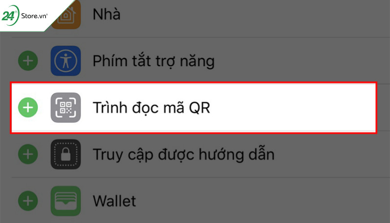 Kích hoạt Trình đọc mã QR