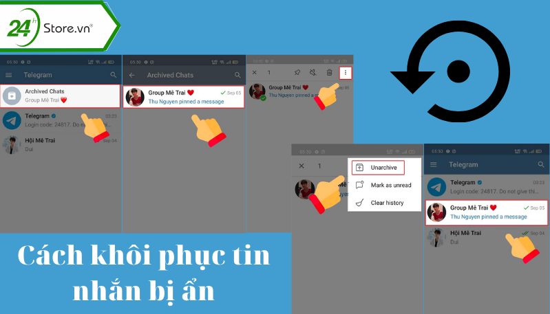 Cách khôi phục tin nhắn bị ẩn Cách khôi phục tin nhắn bị ẩn