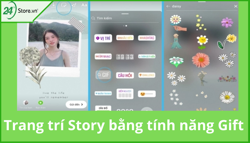  Trang trí Story bằng tính năng Gift của Instagram