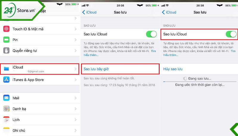 Cách sao lưu ảnh bằng iCloud