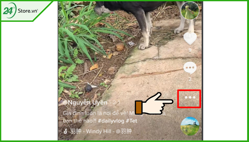 Chọn 3 chấm tại video TikTok muốn xóa