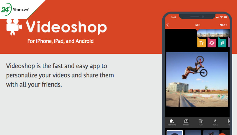 Cắt video trên iPhone bằng Videoshop