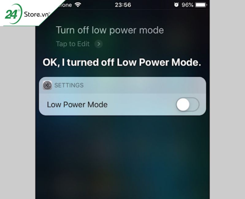 Bật chế độ tiết kiệm pin iPhone bằng trợ lý ảo