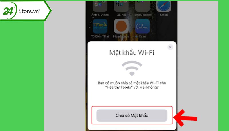 Bước bốn Cách chia sẻ wi-fi trên điện thoại iPhone