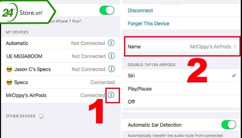 Cách đổi tên Airpods