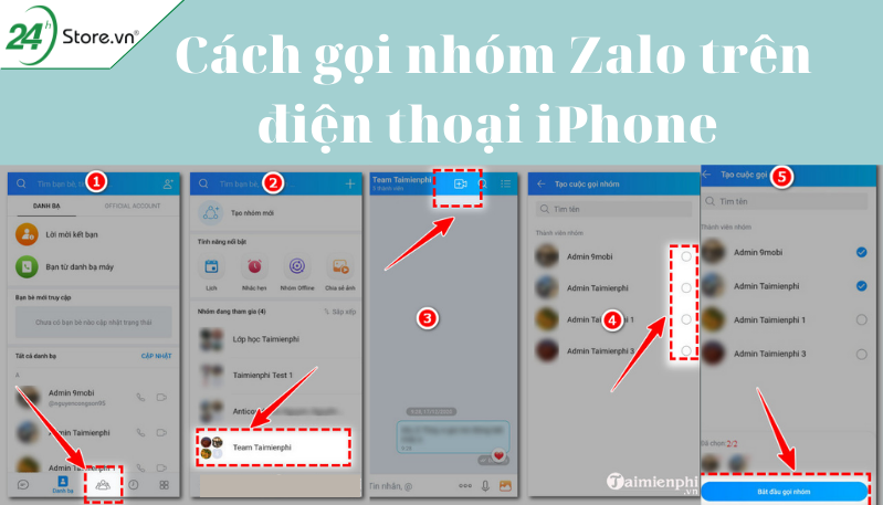 Cách gọi nhóm zalo trên điện thoại iPhone